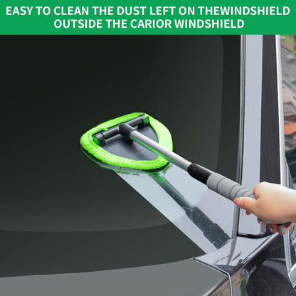 Easy Defogging in Seconds👍Microfiber Windshield Cleaner with Extendable Handle
